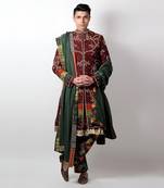 Maroon Pavitra Sherwani Set