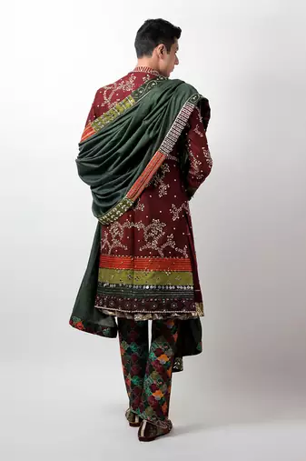 Maroon Pavitra Sherwani Set