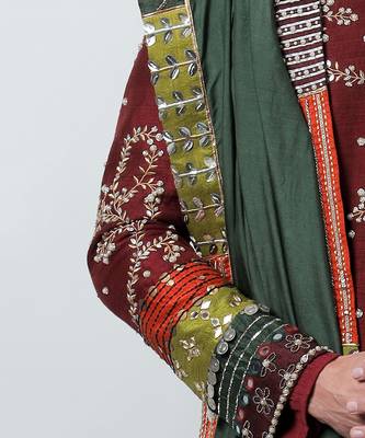 Maroon Pavitra Sherwani Set 4