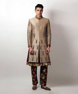 Gold Kian Sherwani 1