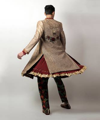 Gold Kian Sherwani 5