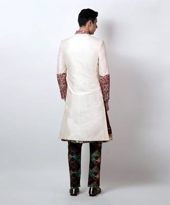 White Keyur Sherwani 4