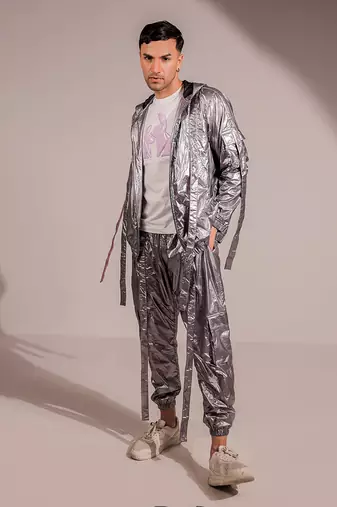 Silver Starships Joggers