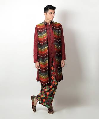 Brij Maroon Nehru Set 1