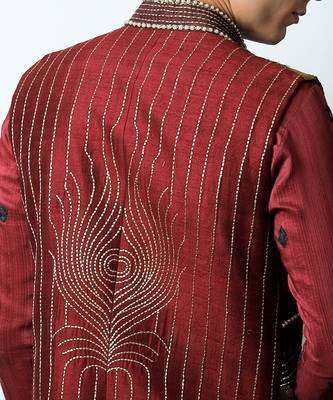 Brij Maroon Nehru Set 3