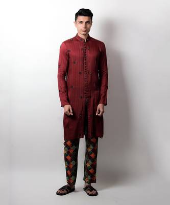 Brij Maroon Kurta 1