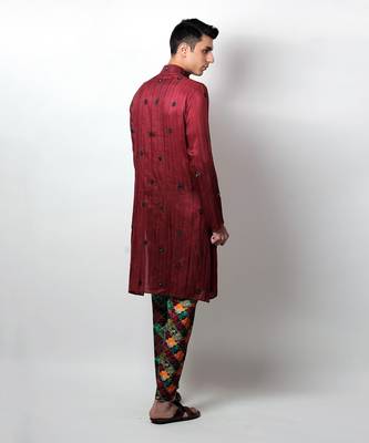 Brij Maroon Kurta 2