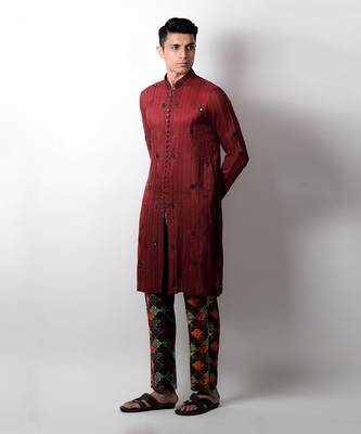 Brij Maroon Kurta 3