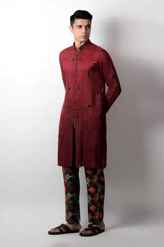 Brij Maroon Kurta