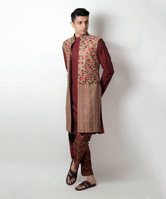 Bansi Beige Nehru Set 4