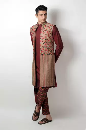 Bansi Beige Nehru Set