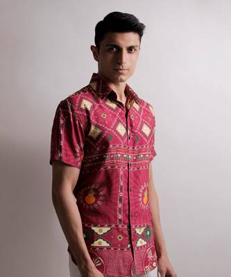 Raas Red Mandal Shirt 1