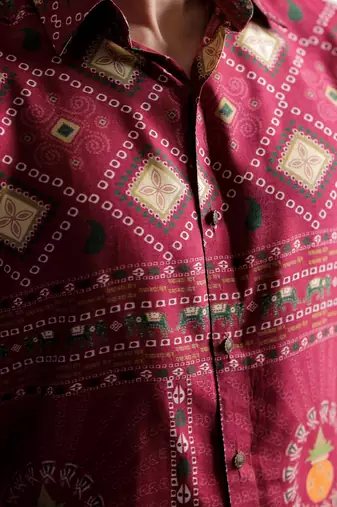 Raas Red Mandal Shirt