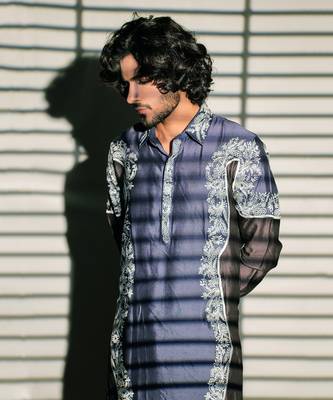 Pathani Blue Kurta Set 4