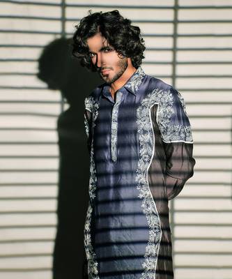 Pathani Blue Kurta Set 5