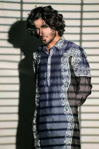 Pathani Blue Kurta Set