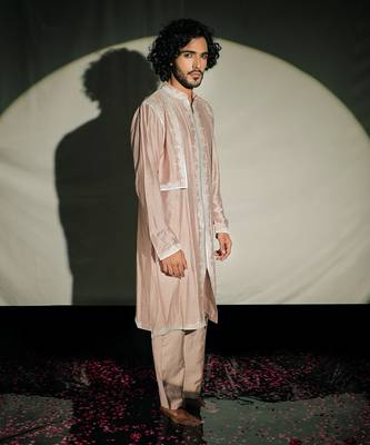 Beige Embroidered Layred Kurta Set 2