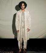 White Chandheri Layered Embroidered Kurta Set