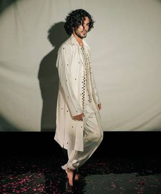 White Chandheri Layered Embroidered Kurta Set 3