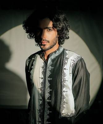 Black Embroidered Layred Kurta Set 3