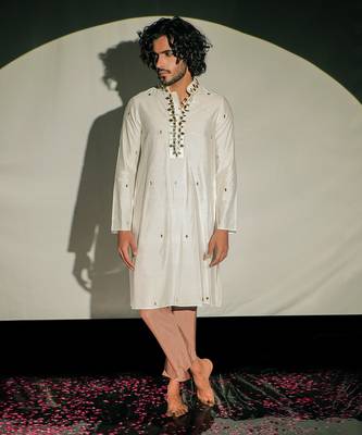 White Embroidered Kurta Set 1
