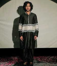 Black Resham Embroidery Kurta Set