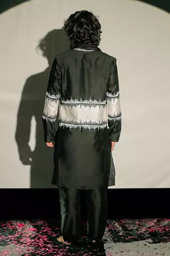 Black Resham Embroidery Kurta Set