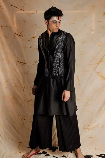 Kavach Black Kurta Set