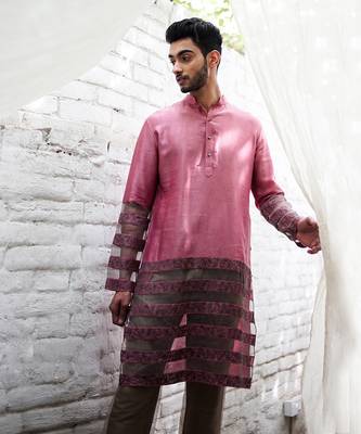 Crafted Pink Kurta 1
