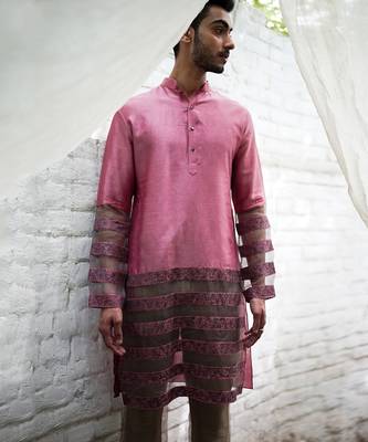 Crafted Pink Kurta 3