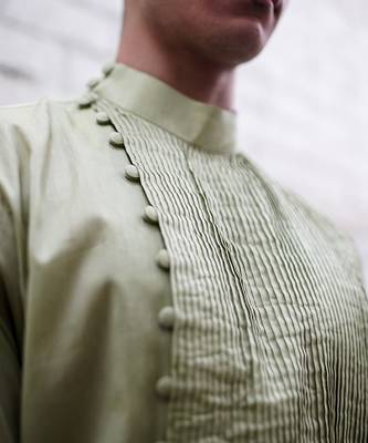 Origami Green Kurta 3