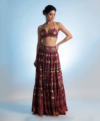 Red Raas Mandal Skirt Set 2