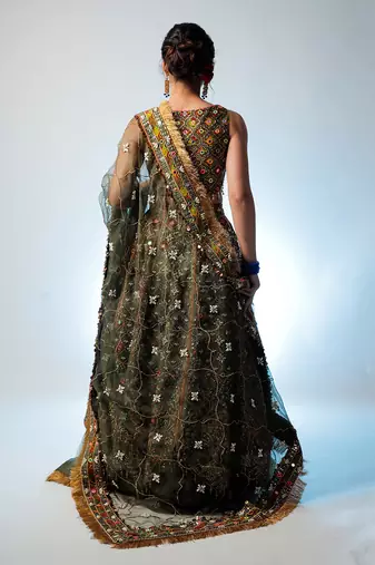 Green Samyuta Lehenga Set