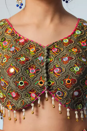 Green Samyuta Lehenga Set
