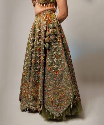 Green Samyuta Lehenga Set 5