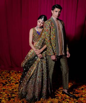 Green Samyuta Lehenga Set 7
