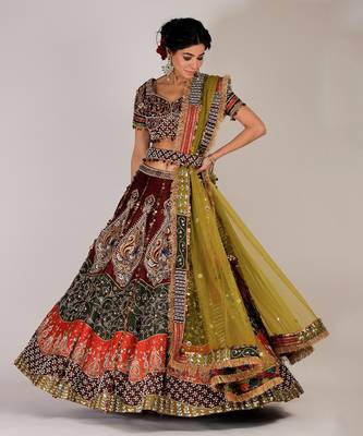 Red Pavitra Bridal Lehenga Set 2