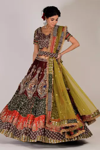 Red Pavitra Bridal Lehenga Set