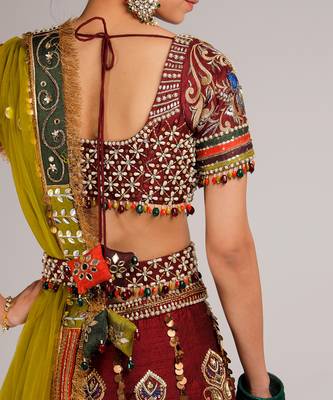Red Pavitra Bridal Lehenga Set 5