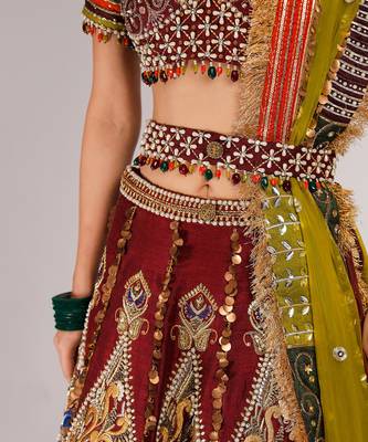 Red Pavitra Bridal Lehenga Set 7