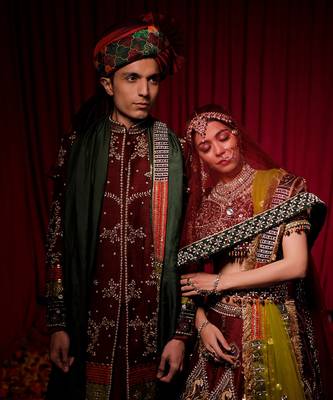 Red Pavitra Bridal Lehenga Set 8