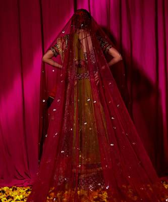 Red Pavitra Bridal Lehenga Set 9