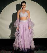 Mauve Fusion Lehenga Set