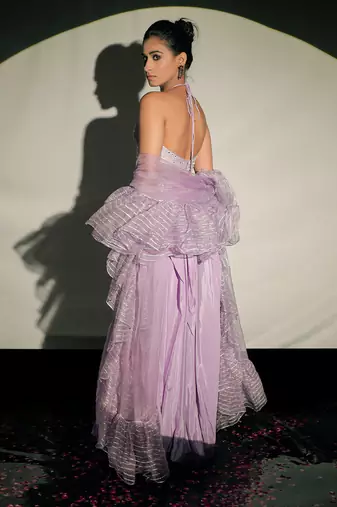Mauve Fusion Lehenga Set