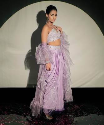 Mauve Fusion Lehenga Set 4