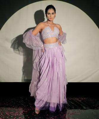 Mauve Fusion Lehenga Set 7