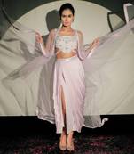 Purple Lilac Fusion Lehenga Set