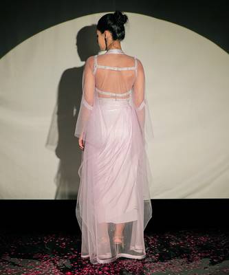 Purple Lilac Fusion Lehenga Set 4