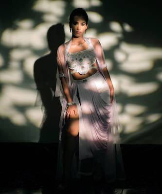 Purple Lilac Fusion Lehenga Set 7