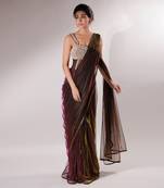 Magenta Kisori Sari Gown